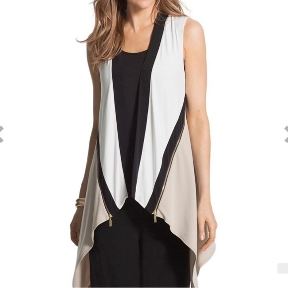 Chicos Knit Kit color block vest size‎ 2